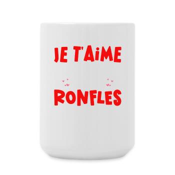 Saint Valentin 2026 Homme Femme Couple Ronfle - Grande tasse 440 ml - blanc - Devant
