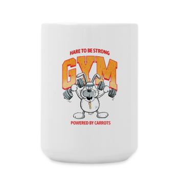 Hare To be Strong Krafttraining Hase Spruch - Große Tasse 440 ml - Weiß - Vorne