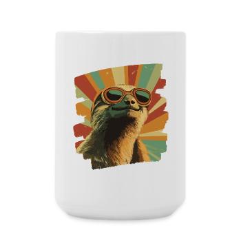 Faultier Retro - Große Tasse 440 ml - Weiß - Vorne