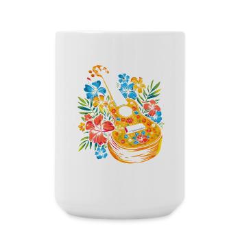 Ukulele Cartoon-Stil - Große Tasse 440 ml - Weiß - Vorne