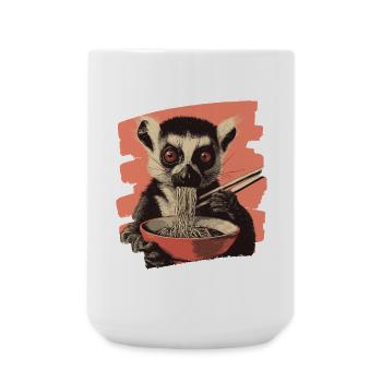 Lemur Ramen Rétro - Grande tasse 440 ml - blanc - Devant