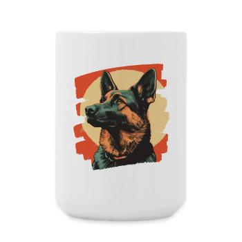 Schäferhund Retro - Große Tasse 440 ml - Weiß - Vorne