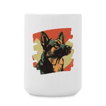 Schäferhund Retro - Große Tasse 440 ml - Weiß - Vorne