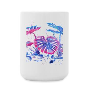 Neon Monstera Pflanze - Große Tasse 440 ml - Weiß - Vorne