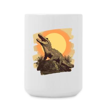 Crocodile Retro - Large Mug 440 ml - white - Front