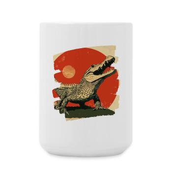Crocodile Retro - Large Mug 440 ml - white - Front