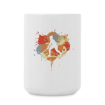 Dessin de joueur de hockey - Grande tasse 440 ml - blanc - Devant