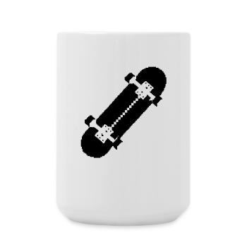 Pixel Skateboard - Large Mug 440 ml - white - Front