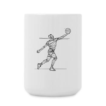 Dessin d’un joueur de volley-ball - Grande tasse 440 ml - blanc - Devant
