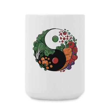 Yin Yang Gemüse Balance - Große Tasse 440 ml - Weiß - Vorne