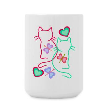 Baby Cats Child Toddlers for Kids Cat - Large Mug 440 ml - white - Front