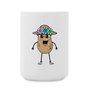 Kartoffel Mädchen Schönheit Gemüse Kartoffeln - Große Tasse 440 ml - Weiß - Vorne