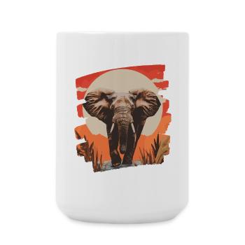 Elephant Retro - Large Mug 440 ml - white - Front