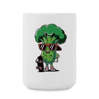 Cool Broccoli Skater Fun - Large Mug 440 ml - white - Front