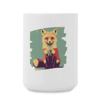 Fox Retro - Large Mug 440 ml - white - Front
