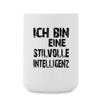 KI Spruch Ich bin eine stilvolle Intelligenz - Große Tasse 440 ml - Weiß - Vorne