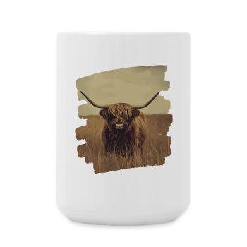 Bovins écossais des Highlands - Grande tasse 440 ml - blanc - Devant