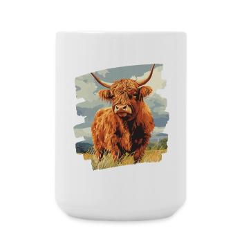 Scottish Highland cattle - Large Mug 440 ml - white - Front
