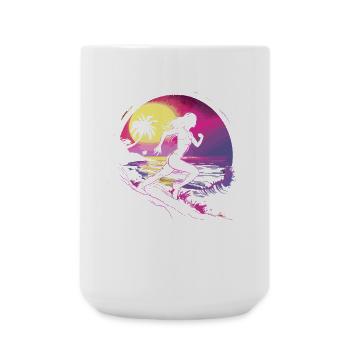Läuferin Synthwave - Große Tasse 440 ml - Weiß - Vorne