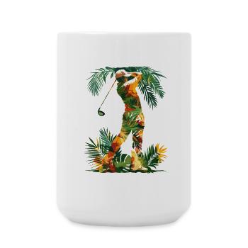 Golfer Cartoon Look - Große Tasse 440 ml - Weiß - Vorne
