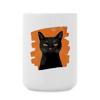 Black cat - Large Mug 440 ml - white - Front