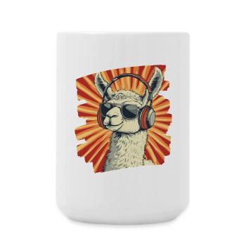 Llama Headphones - Large Mug 440 ml - white - Front