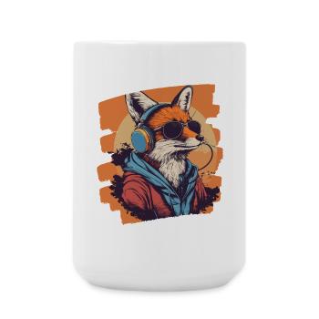 Fox Headphones - Large Mug 440 ml - white - Front