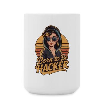 Né pour être hacker – Nerd de l’informatique - Grande tasse 440 ml - blanc - Devant
