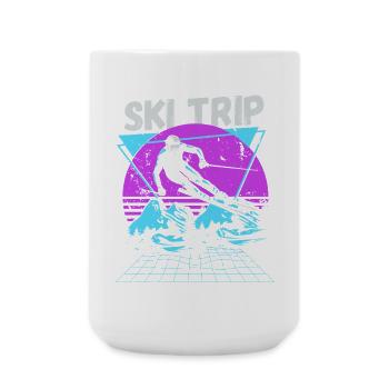Voyage de ski 2026 - Ski de neige familial assorti - Grande tasse 440 ml - blanc - Devant