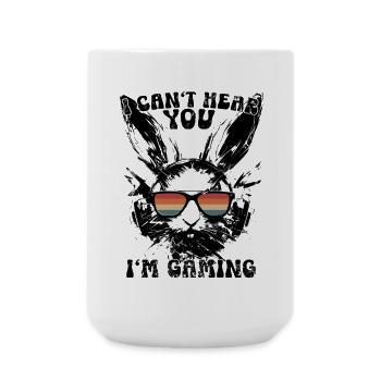 I Can't Hear You I'm Gaming Bunny Sunglasses - Large Mug 440 ml - white - Front