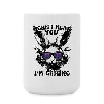 I Can't Hear You I'm Gaming Gamer Bunny Gift - Large Mug 440 ml - white - Front
