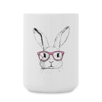 Hasenohren Bunny Brille Kaninchen Hase Geschenk - Große Tasse 440 ml - Weiß - Vorne