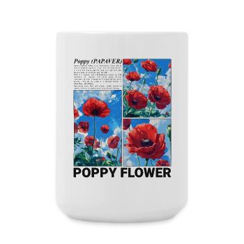 Poppy Nature Aesthetics Botany Flower Gift - Large Mug 440 ml - white - Front