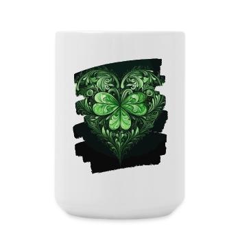 Saint-Patrick Shamrock Heart - Grande tasse 440 ml - blanc - Devant