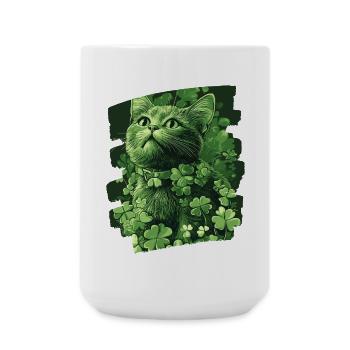 St Patrick's Day Cat - Large Mug 440 ml - white - Front