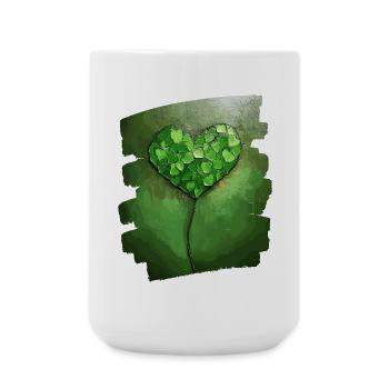 Saint-Patrick Shamrock Heart - Grande tasse 440 ml - blanc - Devant