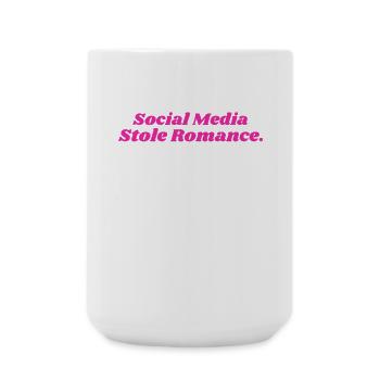 SOCIAL MEDIA STOLE ROMANCE DAMEN - Große Tasse 440 ml - Weiß - Vorne