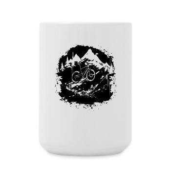 Mountainbiking Illustration - Große Tasse 440 ml - Weiß - Vorne