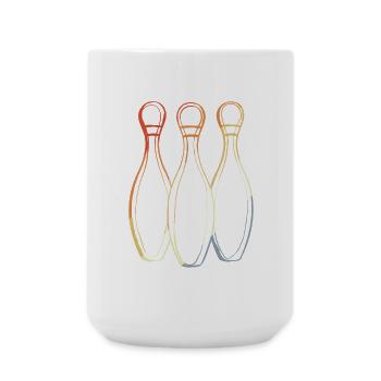 Bowling Skizze Retro Look - Große Tasse 440 ml - Weiß - Vorne