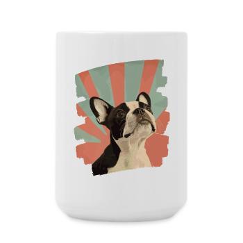 Boston Terrier - Große Tasse 440 ml - Weiß - Vorne