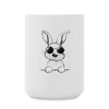 Lapin avec des lunettes I Cool lapin de Pâques - Grande tasse 440 ml - blanc - Devant