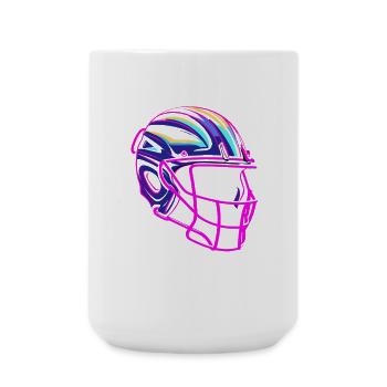 Casque de crosse Synthwave - Grande tasse 440 ml - blanc - Devant