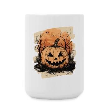 Halloween Kürbis - Große Tasse 440 ml - Weiß - Vorne