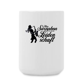 Mein Saxophon ist meine Leidenschaft - Große Tasse 440 ml - Weiß - Vorne