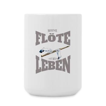 Querflöte - Meine Flöte ist mein Leben - Große Tasse 440 ml - Weiß - Vorne