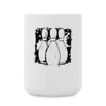 Bowling Pins Drawing - Large Mug 440 ml - white - Front