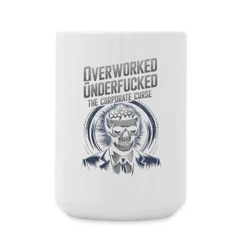 Surmené et sous-estimé***d- Humour squelette d’entreprise - Grande tasse 440 ml - blanc - Devant