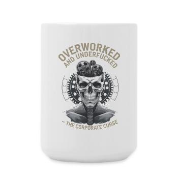 Surmené et sous-évalué - Corporate Skull Design - Grande tasse 440 ml - blanc - Devant