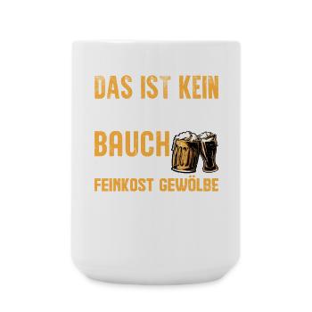 Feinkostgewölbe – Lustiges Shirt für Bauchliebhabe - Große Tasse 440 ml - Weiß - Vorne