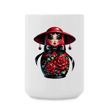 Fille russe ! Matriochka Russe pour Russes - Grande tasse 440 ml - blanc - Devant